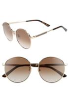 Women's Gucci 58mm Round Sunglasses - Gold/ Brown
