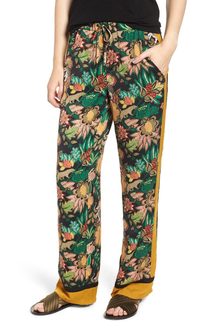 Women's Scotch & Soda Jungle Print Stripe Wide Leg Pants