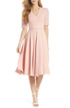 Women's Gal Meets Glam Collection City Crepe Fit & Flare Dress - Pink