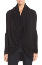Women's Nordstrom Lingerie Long Wrap Cardigan, Size - Black