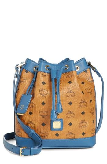 Mcm Small Visetos Drawstring Crossbody Bag - Brown