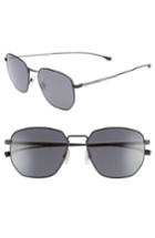 Men's Boss Special Fit 58mm Polarized Titanium Aviator Sunglasses - Matte Black