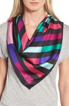 Women's Kate Spade New York Wrapping Paper Silk Square Scarf, Size - Black