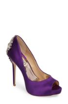 Women's Badgley Mischka 'kiara' Crystal Back Open Toe Pump .5 M - Purple