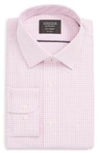 Men's Nordstrom Men's Shop Tech-smart Traditional Fit Check Stretch Dress Shirt - 32/33 - Pink