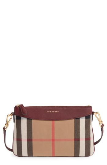 Burberry 'peyton - House Check' Crossbody Bag - Red