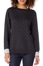 Women's Michael Stars Reversible Dot Cotton Blend Sweater - Black