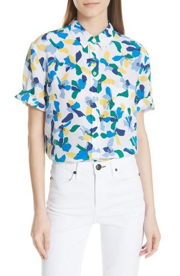 Women's Equipment Betty Short Sleeve Silk Blouse - White
