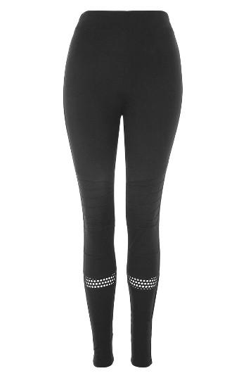 Women's Topshop Biker Mesh Ponte Leggings