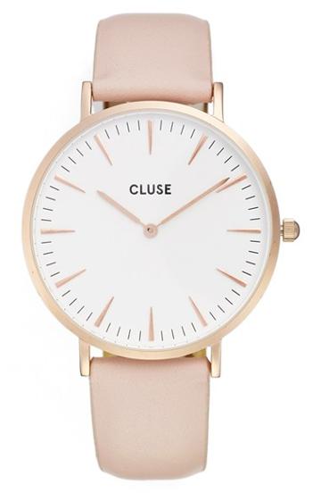 Women's Cluse 'la Boheme' Leather Strap Watch, 38mm