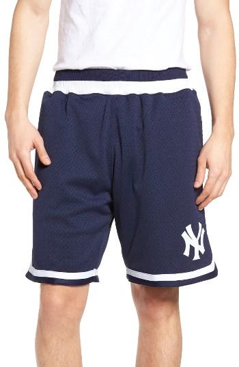 Men's Mitchell & Ness Playoff Win New York Yankees Mesh Warm-up Shorts