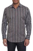 Men's Robert Graham Baltica Classic Fit Stripe Sport Shirt, Size - Grey