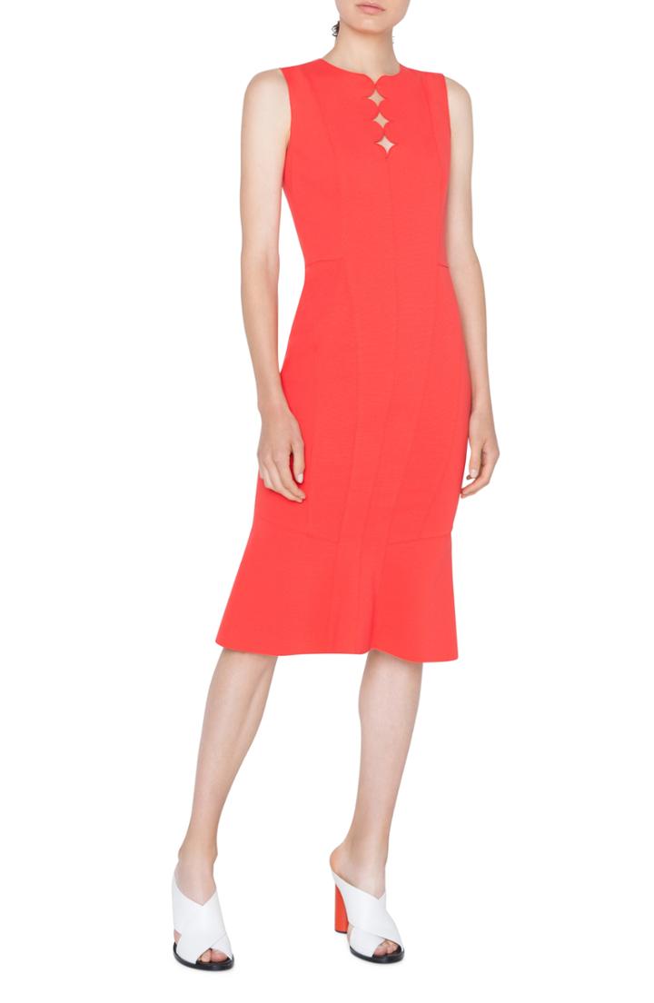 Women's Akris Punto Scallop Cutout Dress - Orange