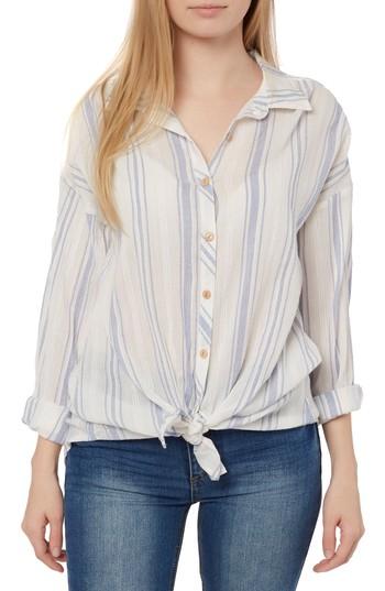 Women's O'neill Alani Stripe Woven Shirt - White