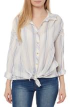 Women's O'neill Alani Stripe Woven Shirt - White