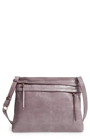Hobo Larkin Leather Messenger Bag - Grey