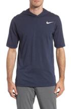Men's Nike Training Dry Short Sleeve Hoodie - Blue
