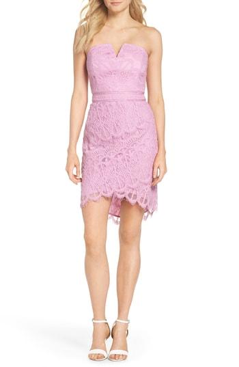 Women's Adelyn Rae Strapless Lace Dress - Purple