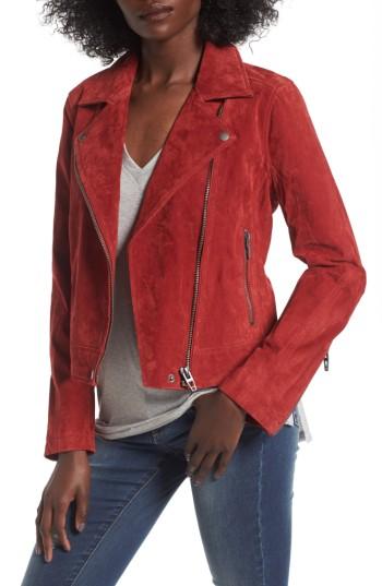 Women's Blanknyc Suede Moto Jacket - Red