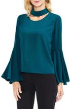 Women's Vince Camuto Bell Sleeve Choker Neck Blouse - Green
