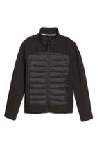 Men's Black Rivet Water Resistant Quilted Jacket, Size - Black