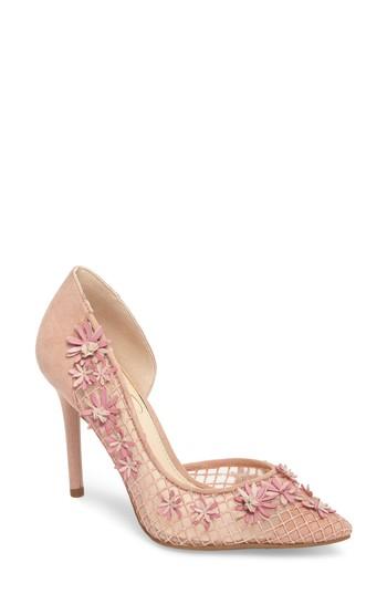 Women's Jessica Simpson Leighah Floral Illusion Pump .5 M - Pink