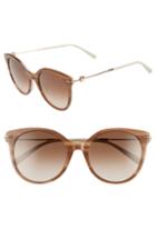 Women's Max Mara Marilyn 54mm Special Fit Cat Eye Sunglasses - Striped Brown