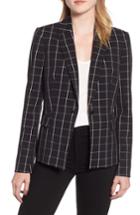 Women's Karl Lagerfeld Paris Windowpane Plaid Blazer - Black