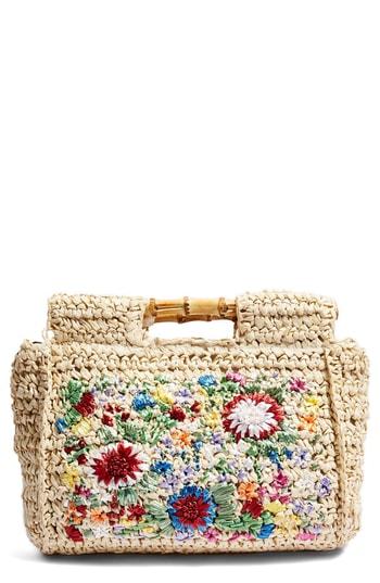 Topshop Brody Embroidered Tote - Beige