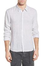 Men's James Perse Slim Fit Stripe Linen Sport Shirt
