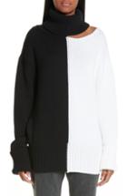 Women's Monse Cutout Colorblock Wool Sweater - Black