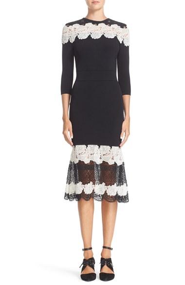 Women's Yigal Azrouel Mod Lace Combo Knit Dress