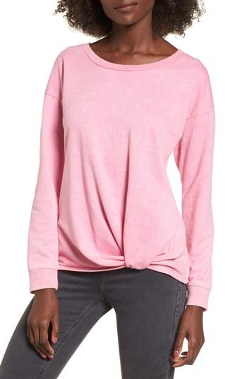 Women's Socialite Twist Hem Sweatshirt - Pink