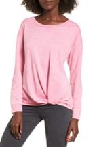 Women's Socialite Twist Hem Sweatshirt - Pink