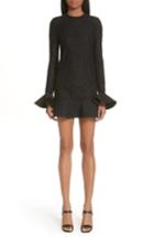 Women's Valentino Ruffle Hem Lace Dress - Black