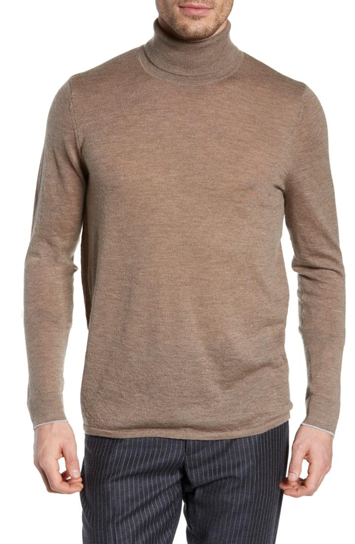 Men's Nordstrom Signature Cashmere Turtleneck - Brown