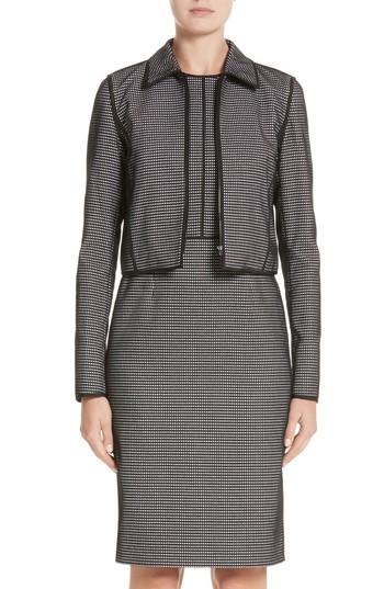 Women's Lafayette 148 New York Romina Check Jacket - Grey