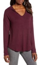 Women's Caslon High/low Hoodie - Burgundy