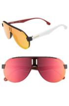 Men's Carrera Eyewear 99mm Shield Sunglasses - Matte Black White/ Red Mirror