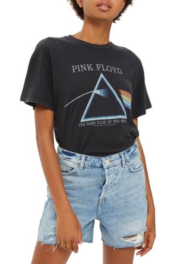 Women's Topshop By And Finally Lace-up Pink Floyd Tee Us (fits Like 2-4) - Black
