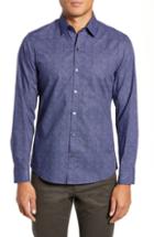 Men's Zachary Prell Bailey Regular Fit Spot Print Sport Shirt - Blue