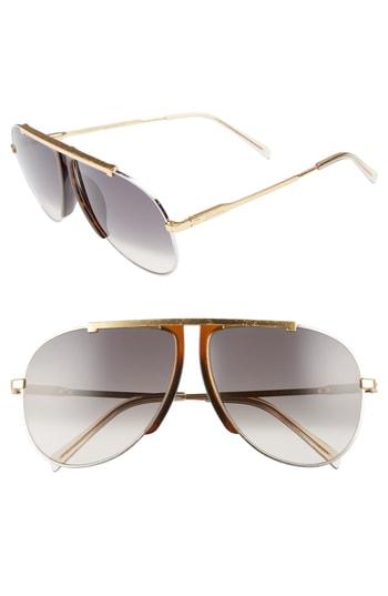 Women's Celine 62mm Aviator Sunglasses - Gold/ Brown/ Smoke