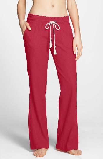Women's Roxy 'oceanside' Beach Pants - Red