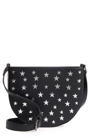 Street Level Half Moon Faux Leather Crossbody Bag - Black