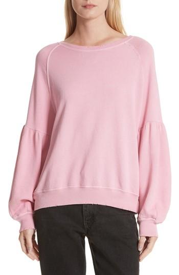 Women's The Great. The Bishop Sleeve Sweatshirt - Pink