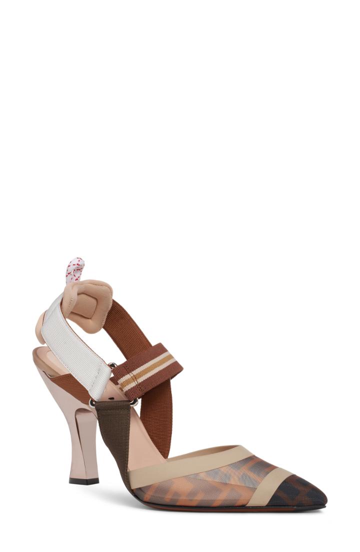 Women's Fendi Colibri Slingback Pump Us / 37.5eu - Brown