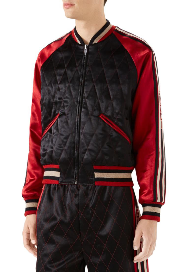 Men's Gucci Reversible Quilter Souvenir Jacket Eu - Black