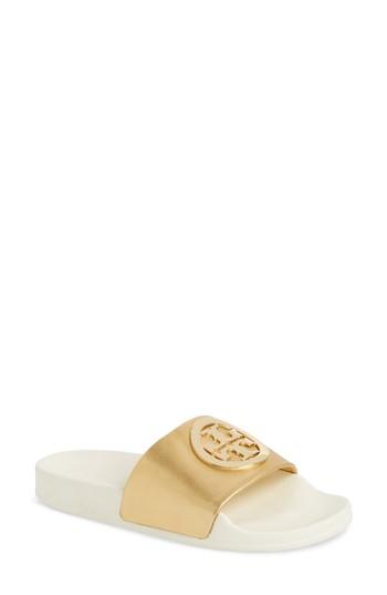 Women's Tory Burch Lina Slide Sandal M - Metallic