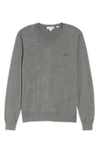Men's Lacoste Jersey Knit Crewneck Sweater (xl) - Grey