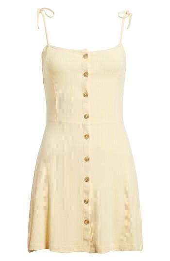 Women's Topshop Button Down Rib Minidress Us (fits Like 0-2) - Ivory